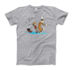 Calvin and Hobbes Dancing with Record Player T-Shirt - Image 34