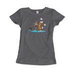Calvin and Hobbes Dancing with Record Player T-Shirt - Image 48