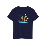 Calvin and Hobbes Dancing with Record Player T-Shirt - Image 70