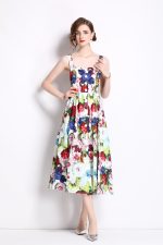 Carnival Thick Strap Flared Midi Dress - Image 5