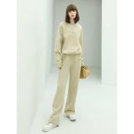 Casual Airy Cream Sweater Pants - Image 3