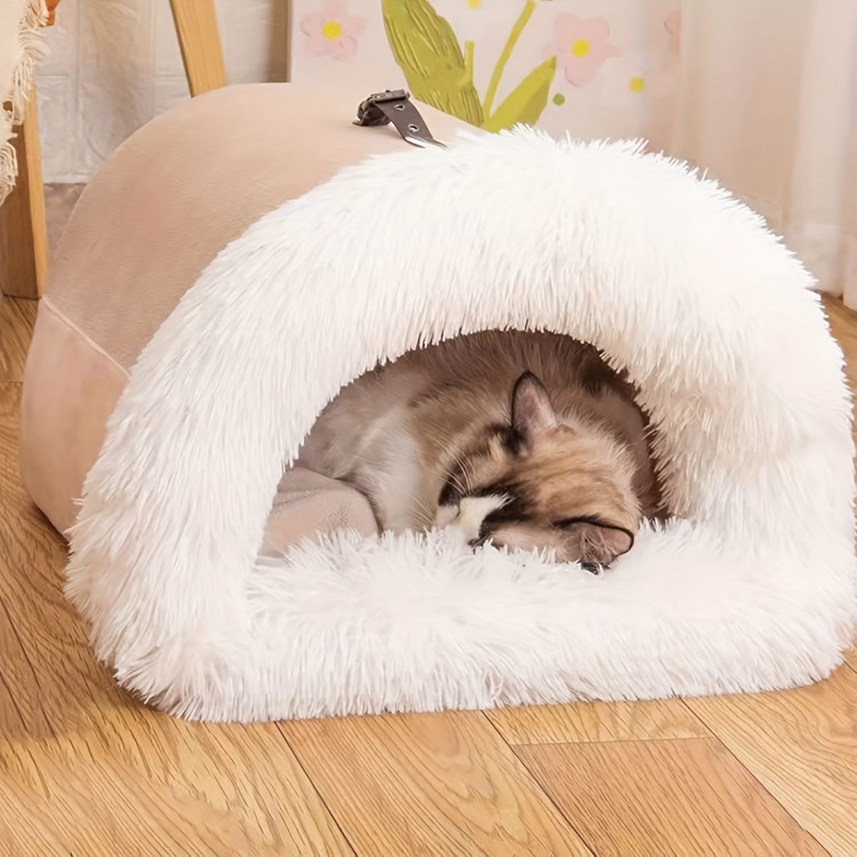 Warm Plush Cat Nest Bed for Winter Comfort - Image 3