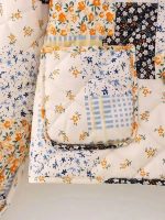 Color Block Print Loose Thin Cotton Jacket - Image 2