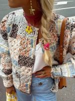 Color Block Print Loose Thin Cotton Jacket - Image 8