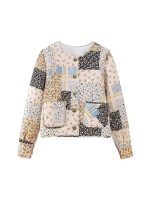 Color Block Print Loose Thin Cotton Jacket - Image 3
