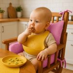 Coussin de Chaise Haute en Coton Bio Rose - Image 4