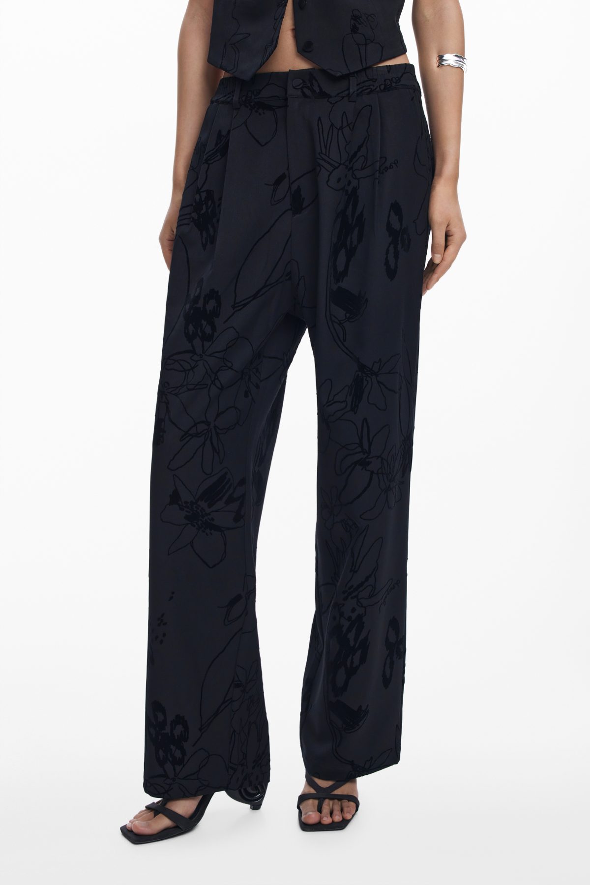 DESIGUAL WOMEN'S BLACK TROUSERS - Image 1