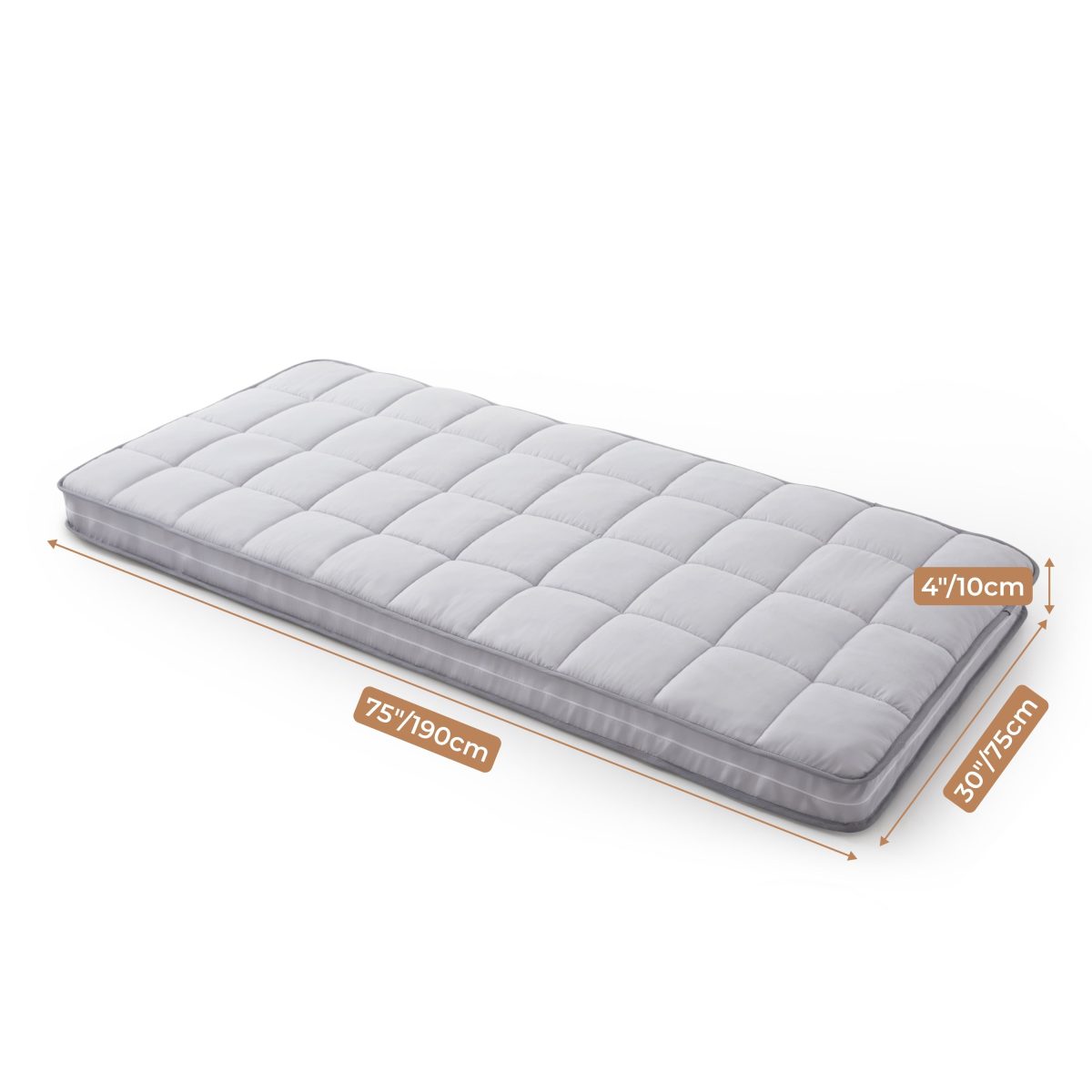 Solo Traveler Gel Memory Foam Mattress Topper Cot - Image 2