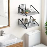Rustic Wooden Wall Mounted Floating Shelf Set (2pcs) - Image 3