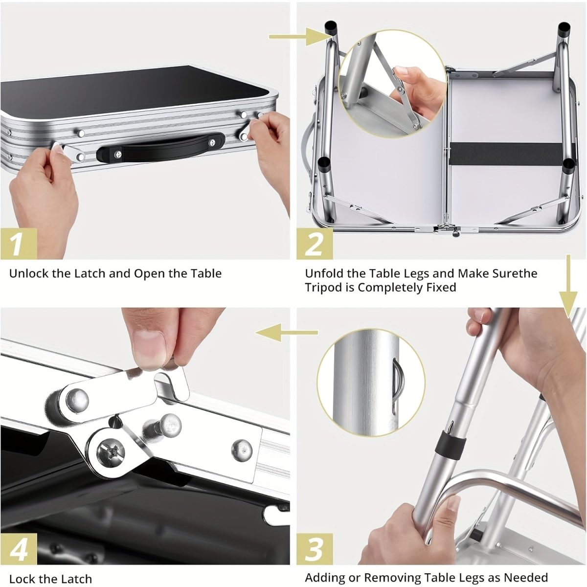 Folding Camping Table Adjustable Height - Image 5