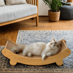 NNETM Space-Saving Wooden Cat Scratcher Tower for Cats - Image 4