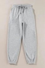 SnugFit Fleece Lined Joggers - Light Grey - Image 5