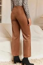 Chestnut Elegance Double-Breasted Pants - Image 2