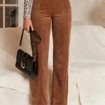 Chestnut Elegance Double-Breasted Pants