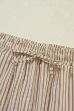 Safari Chic: Khaki Stripe Drawstring Trousers - Image 4