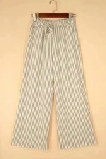 Safari Chic: Khaki Stripe Drawstring Trousers - Image 3