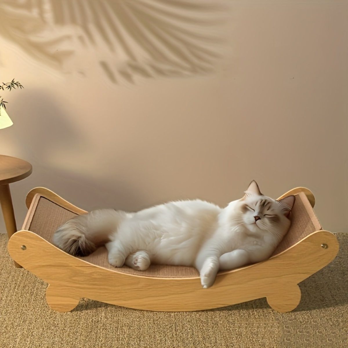 NNETM Space-Saving Wooden Cat Scratcher Tower for Cats - Image 2
