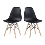 4 kusová sada moderních jídelních židlí ve 4 barvách - černá - Image 3