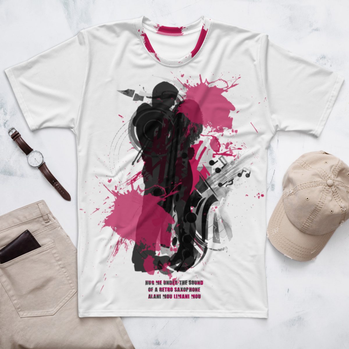 RETRO SAXOPHONΕ Men's t-shirt by Gianneli - Image 5