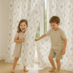 Pure Linen Sheer Embroidered Curtain – Custom Size Privacy Panel – OEKO-TEX Certified – 5 Colours – Rod & Track Compatible - Image 2