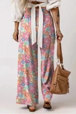 Floral Smocked Waist Loose Pants - Image 2