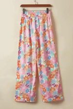 Floral Smocked Waist Loose Pants - Image 5