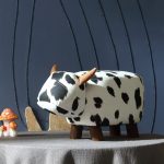 Friendly Cow Kids Black and White Stool - Image 3