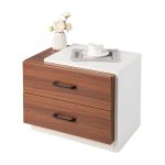 NNECW Modern Nightstand with 2 Storage Drawers for Bedroom - Image 2