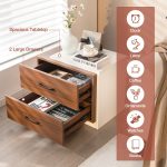 NNECW Modern Nightstand with 2 Storage Drawers for Bedroom - Image 3
