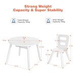 NNECW 3 Piece Kids Wooden Activity Table and Chair Set with Mesh Storage - Image 4