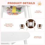 NNECW 3 Piece Kids Wooden Activity Table and Chair Set with Mesh Storage - Image 5