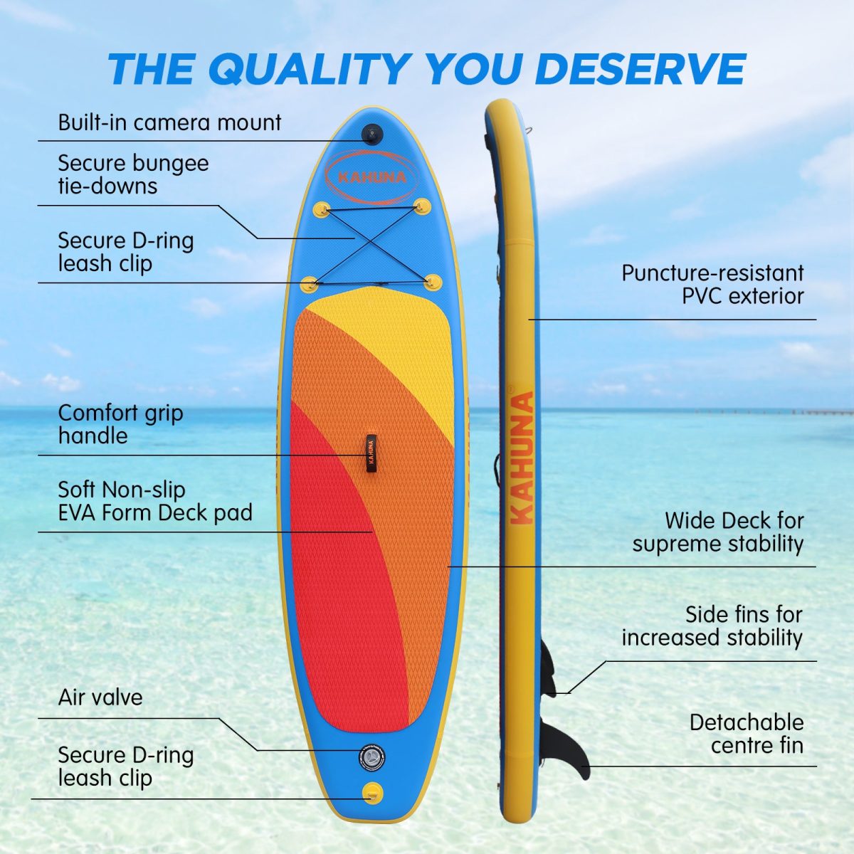 NNEDPE Inflatable Stand Up Paddle Board 10FT w/ Accessories - Image 5