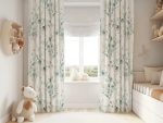 Botanical Linen Curtains - Pinch Pleat Window Drapes - Leaf Print for Living Room & Bedroom - Image 2