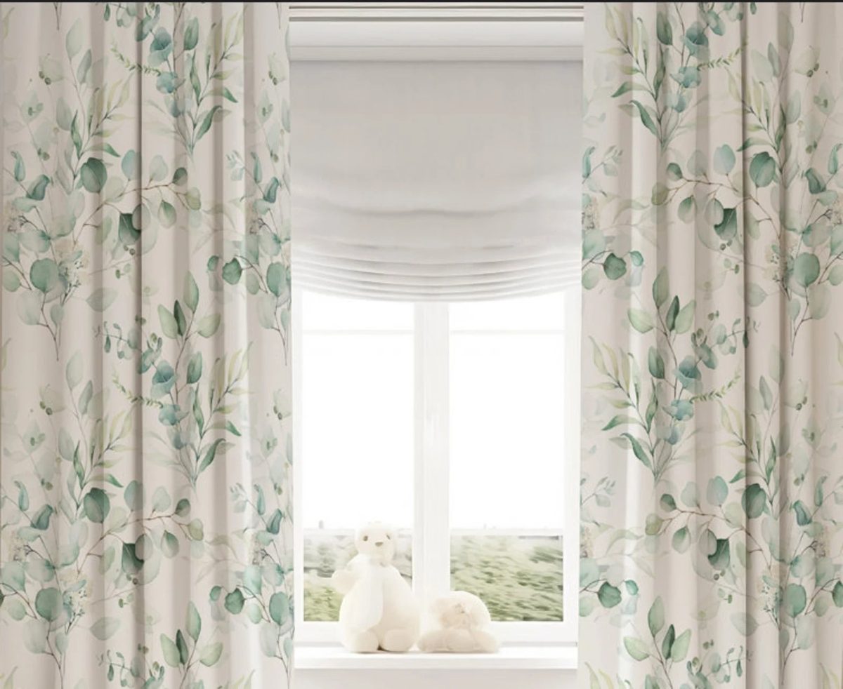 Botanical Linen Curtains - Pinch Pleat Window Drapes - Leaf Print for Living Room & Bedroom - Image 3