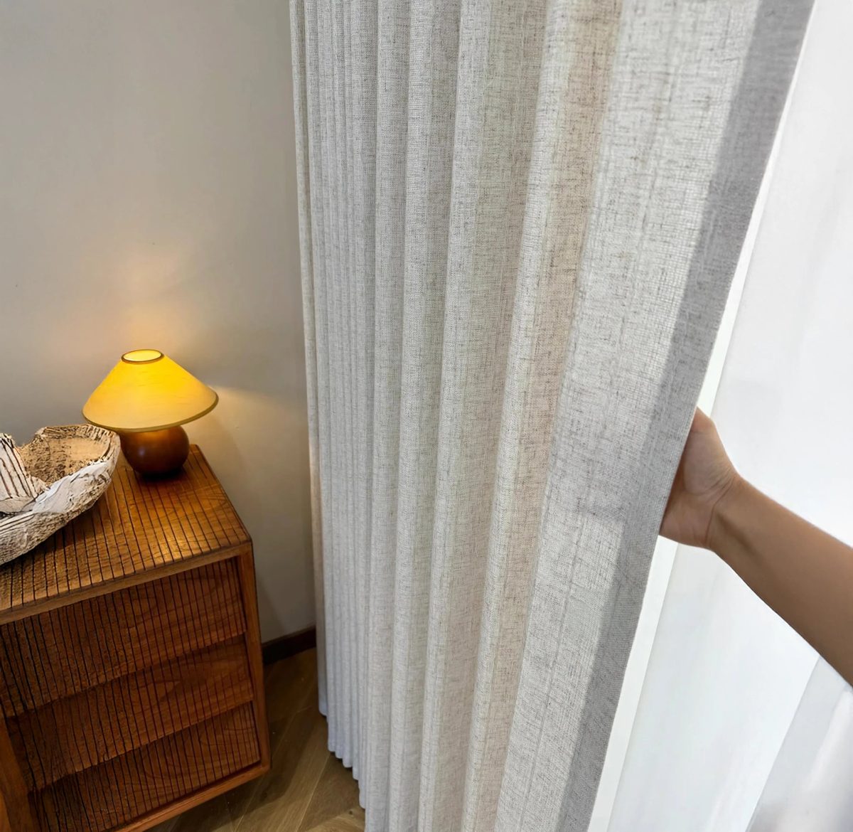 Pure Linen Sheer Curtains Vertical Striped GOTS Certified - Customisable & Made to Measure, Light Filtering Option, Choice of Linings & Various Heading Styles for Natural Light - Image 2
