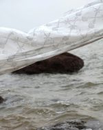 White & Black Hand Block Printed Linen Curtains | Seashell & Seahorse Design - Image 4