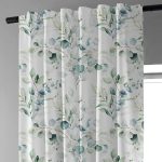 Linen Eucalyptus Curtains UK - Watercolor Leaf Print Light Filtering or Blackout