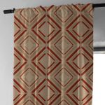 Earthy Brown & Terracotta Diamond Linen Curtains - Light Filtering or Blackout - Standard & Made to Measure - Image 3