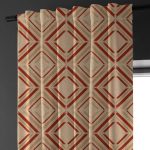 Earthy Brown & Terracotta Diamond Linen Curtains - Light Filtering or Blackout - Standard & Made to Measure - Image 2