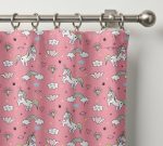 Unicorn Curtains - Kids Bedroom Organic Cotton Blackout Rainbow - Custom Size Window Panels Nursery