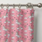 Unicorn Curtains - Kids Bedroom Organic Cotton Blackout Rainbow - Custom Size Window Panels Nursery