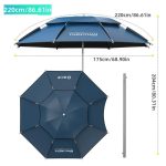 NNETM Fishing Umbrella Outdoor Sunshade Parasol with Pole - Image 2