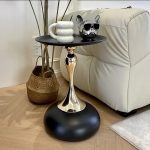 Round Side Table for Living Spaces (Black) - Image 4