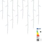 LED-es jégcsap fényfüggöny 2 méretben, hidegfehér-230 LED-del