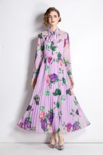 Lavender Fields Pleated Maxi Dress - Image 3
