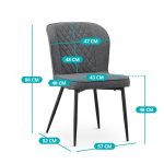 Leo jedálenská stolička, 2 kusy, sivá - Image 5