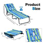 NNECW Folding Face Down Tanning Chair with 3 Removable Pillows for Patio - Image 4
