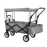 Carucior pliabil cu acoperis, tras-impins, gri - Image 2