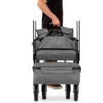 Carucior pliabil cu acoperis, tras-impins, gri - Image 3