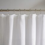 Organic Cotton Waffle Shower Curtain White | Mold Resistant, Quick Dry | Standard Sizes & Made to Measure